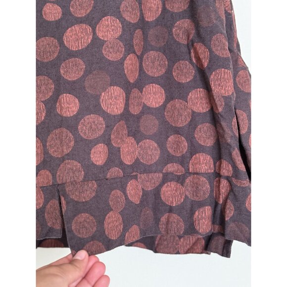 Chalet et Cici Women's Cotton Blend Red and Black Polka Dot Cowl neck Top Size M - Picture 3 of 7